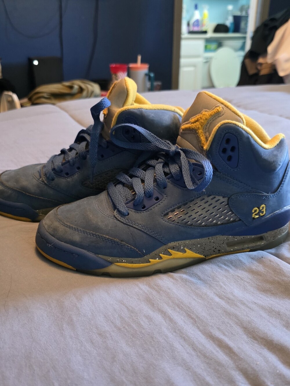 Nike Air Jordan 5 Retro Laney JSP Blue and Yellow